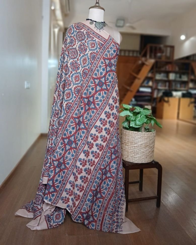 Ajrakh Mul Cotton Saree – (AMCS1054) - Image 2