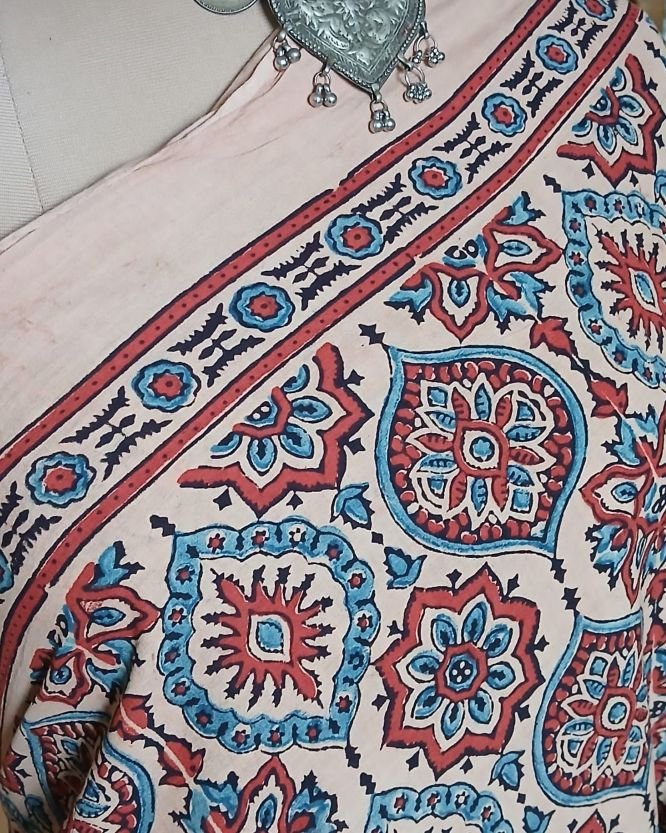 Ajrakh Mul Cotton Saree – (AMCS1054) - Image 6
