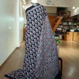 Ajrakh Mul Cotton Saree – (AMCS1047)