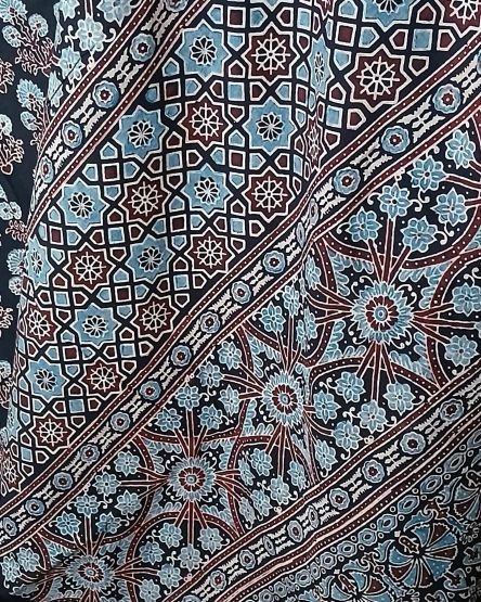 Ajrakh Mul Cotton Saree – (AMCS1047) - Image 8