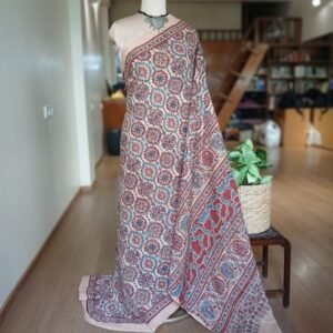 Ajrakh Mul Cotton Saree – (AMCS1048)