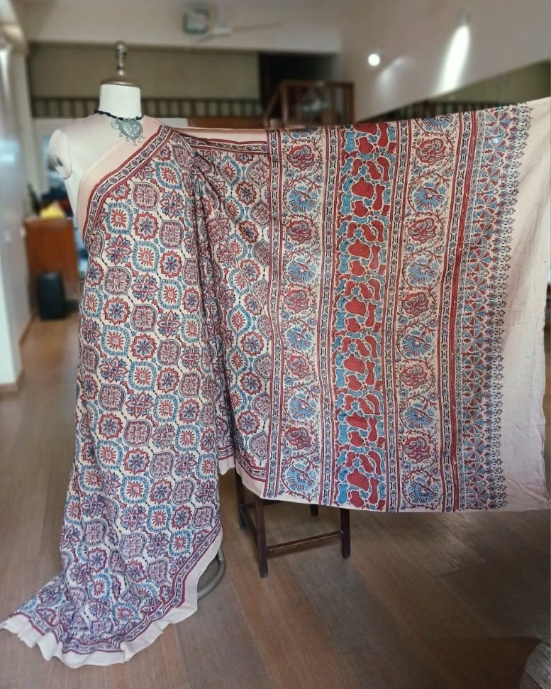 Ajrakh Mul Cotton Saree – (AMCS1048) - Image 3
