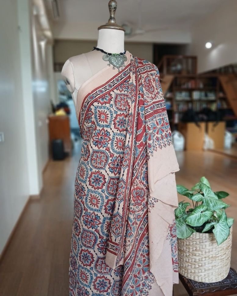 Ajrakh Mul Cotton Saree – (AMCS1048) - Image 5