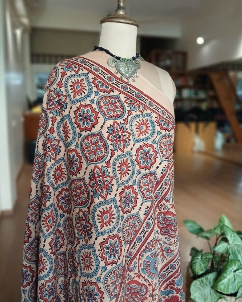 Ajrakh Mul Cotton Saree – (AMCS1048) - Image 6