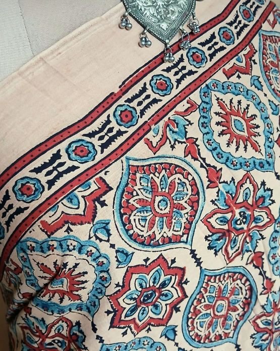Ajrakh Mul Cotton Saree – (AMCS1052) - Image 9