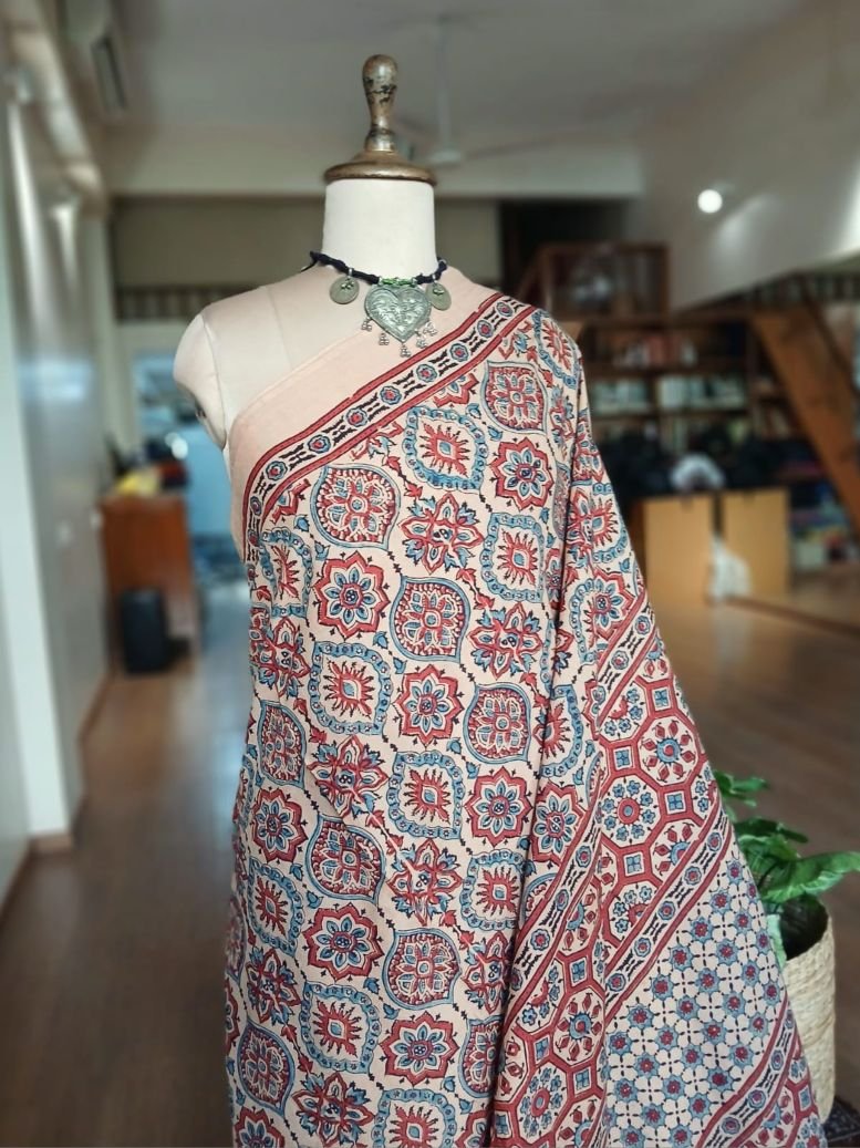 Ajrakh Mul Cotton Saree – (AMCS1052) - Image 2