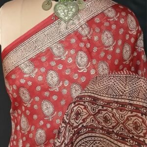 Natural Dyes Handblock from Bagh on Kota Silk – (BKSS0019)