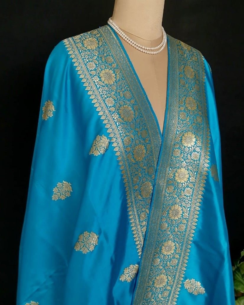 Banarasi Pure Katan Silk Dupatta – (DUPT1002) - Image 3