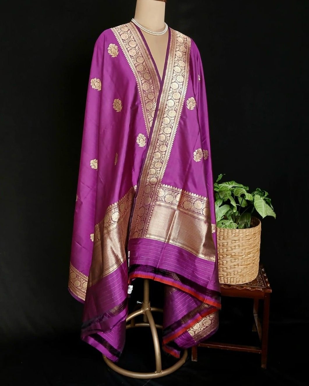 Banarasi Pure Katan Silk Dupatta – (DUPT1003) - Image 2