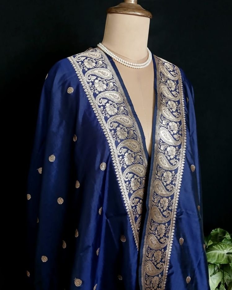 Banarasi Pure Katan Silk Dupatta – (DUPT1004) - Image 3