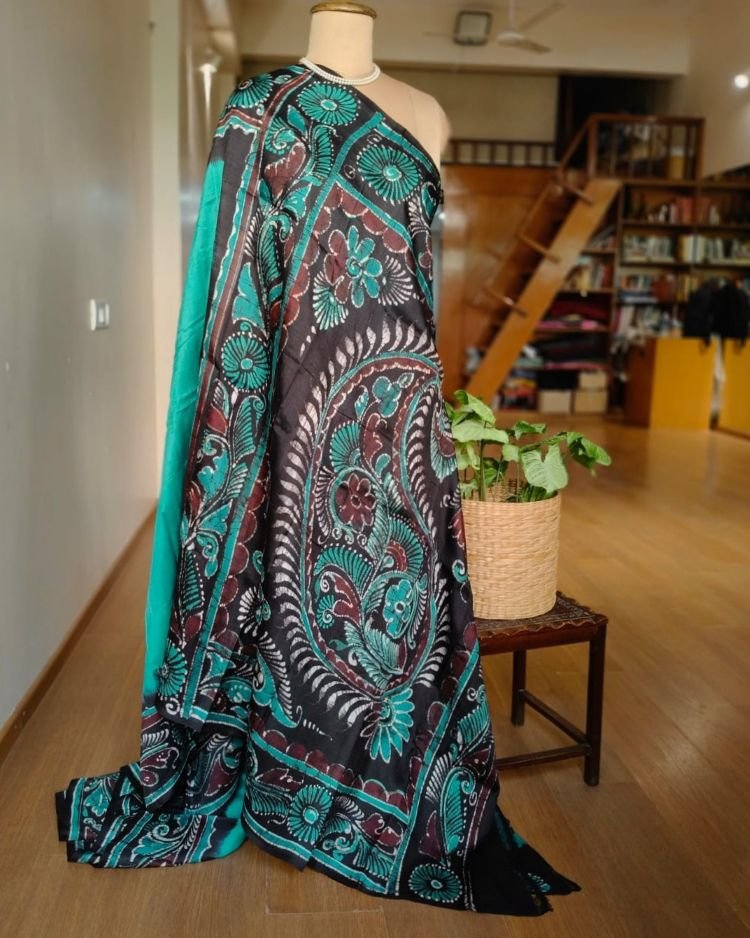 Batik Silk Saree from Murshidabad – (BSSM0021) - Image 5