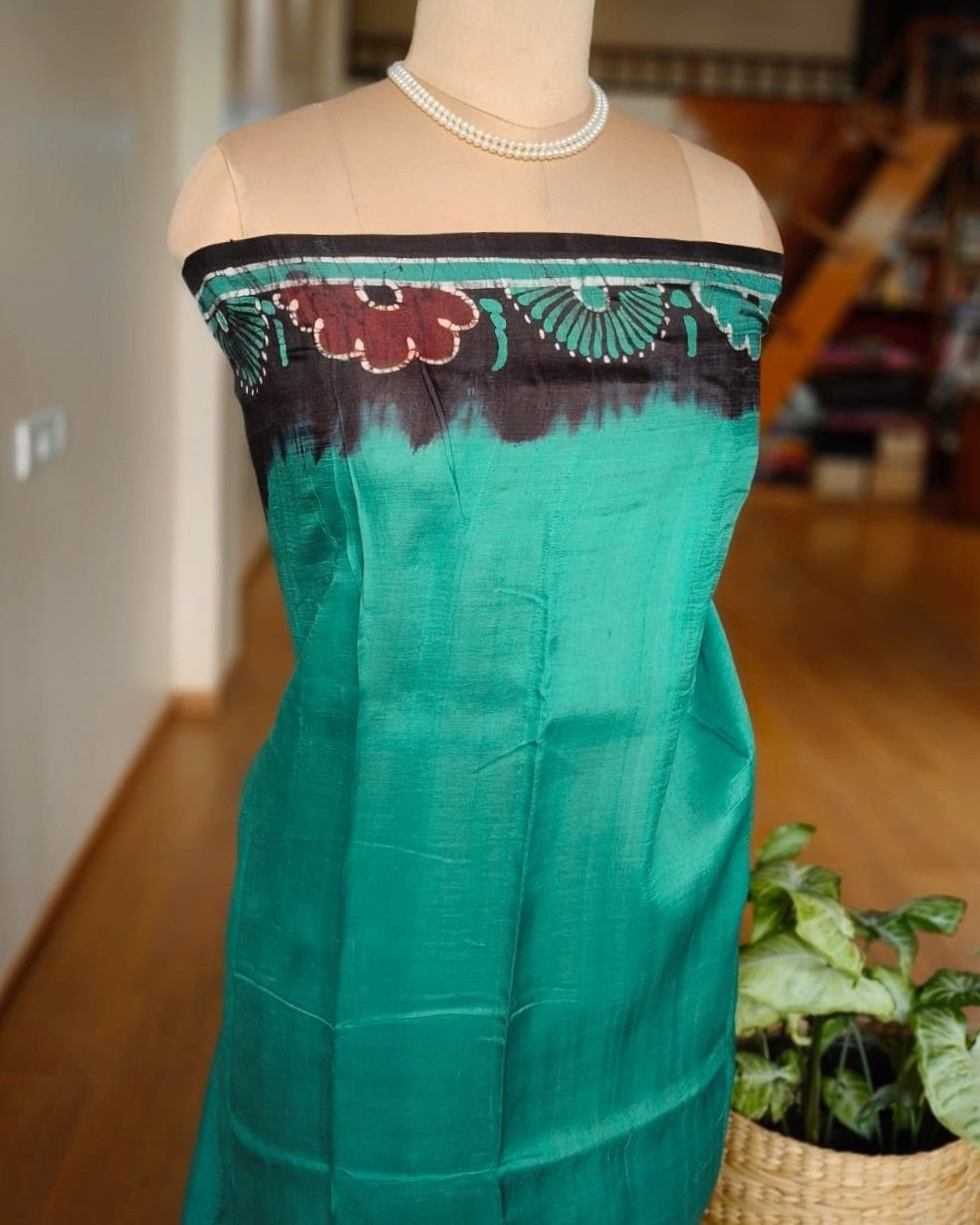 Batik Silk Saree from Murshidabad – (BSSM0021) - Image 8