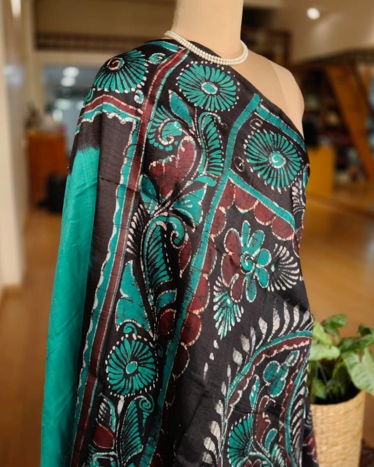 Batik Silk Saree from Murshidabad – (BSSM0021) - Image 6