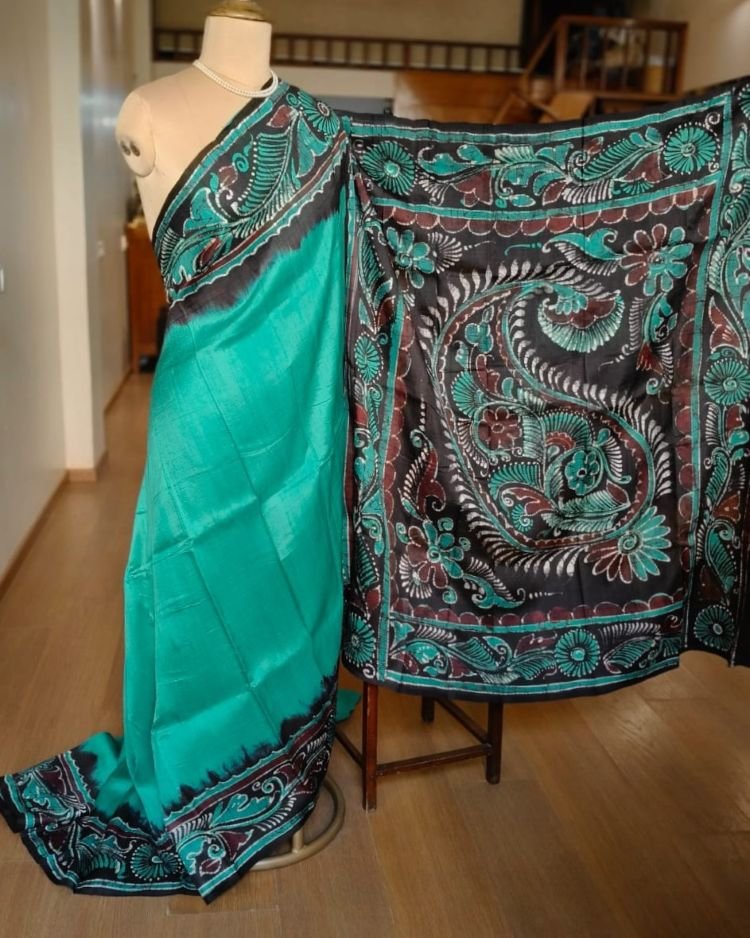 Batik Silk Saree from Murshidabad – (BSSM0021) - Image 2