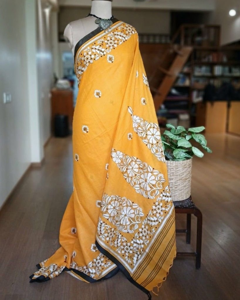 Cotton Kantha Saree from Santiniketan – (KNCS1042)