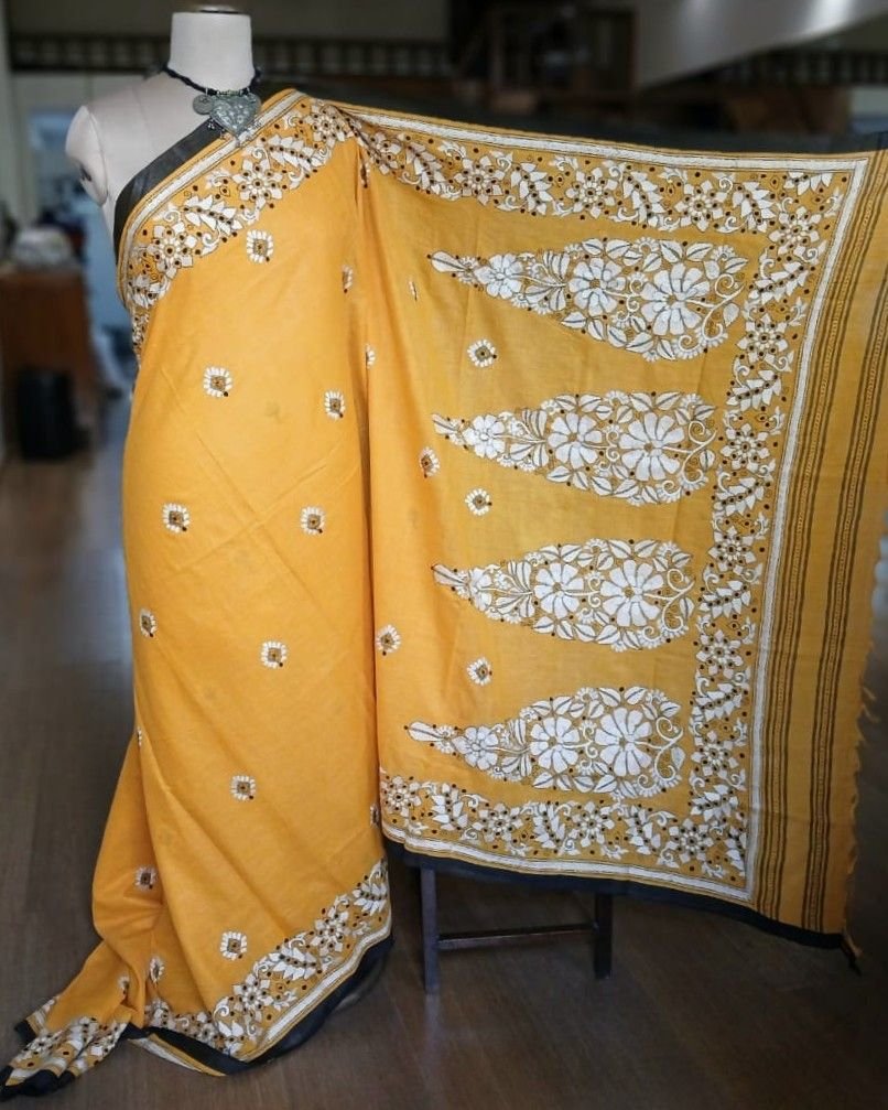 Cotton Kantha Saree from Santiniketan – (KNCS1042) - Image 2