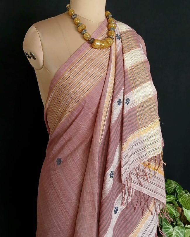 Ahimsa Eri Silk saree from Sualkuchi in Assam - (AESS0007)