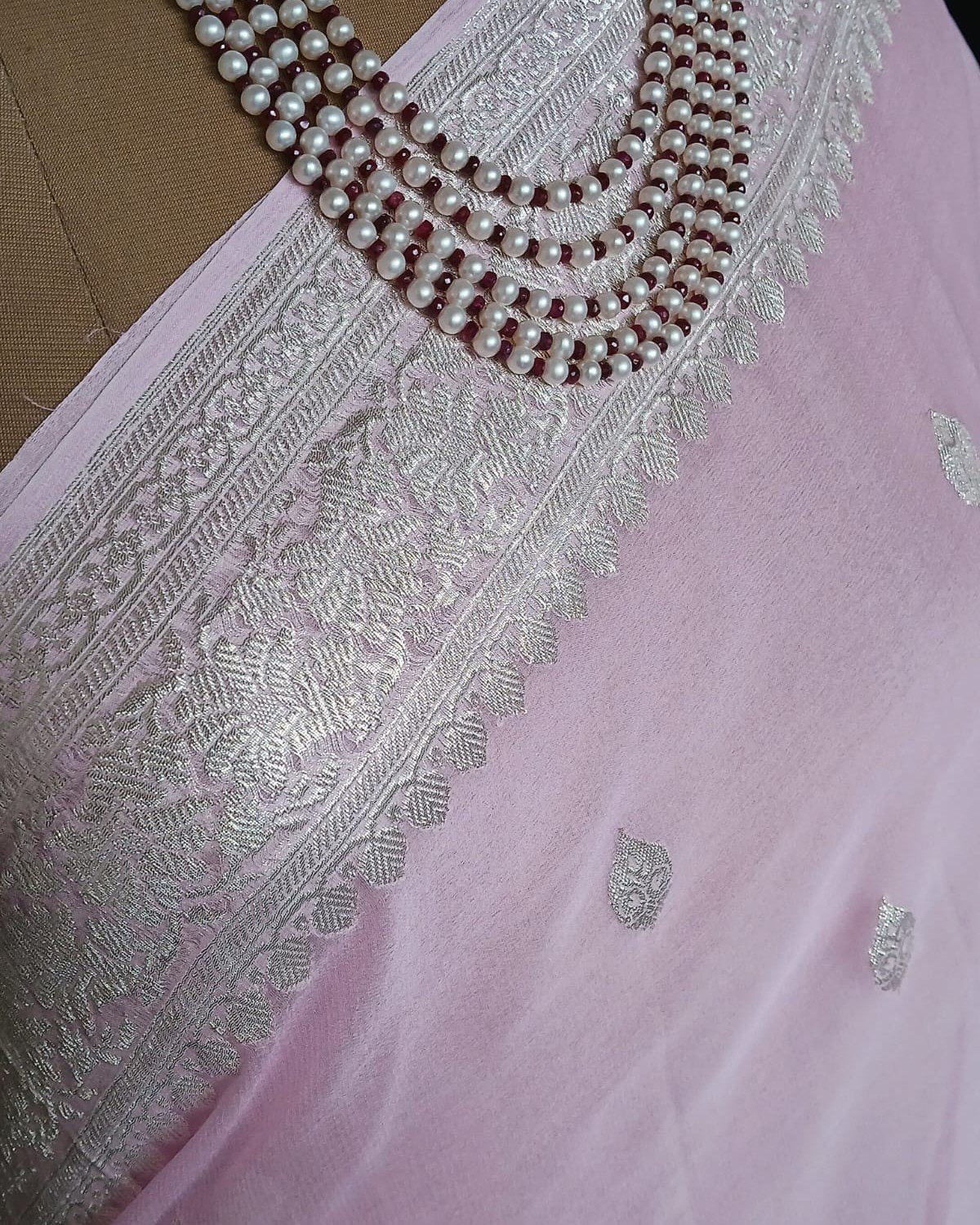Georgette Pure Silk Handweave from Banaras – (GBHS1018) - Image 4