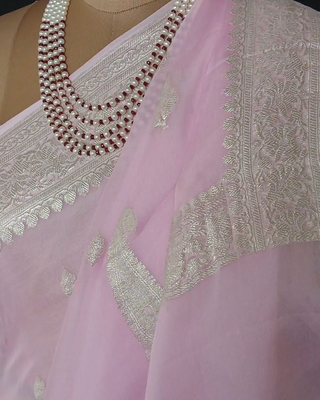 Georgette Pure Silk Handweave from Banaras – (GBHS1018)