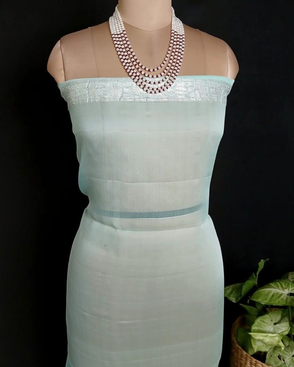 Georgette Pure Silk Handweave from Banaras – (GBHS1023) - Image 10