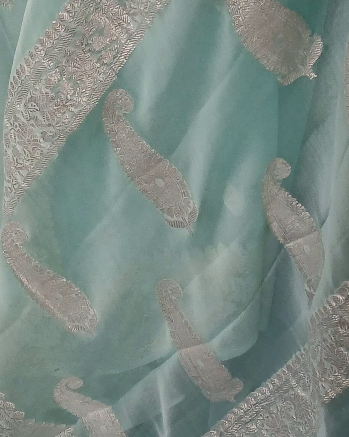 Georgette Pure Silk Handweave from Banaras – (GBHS1023) - Image 9