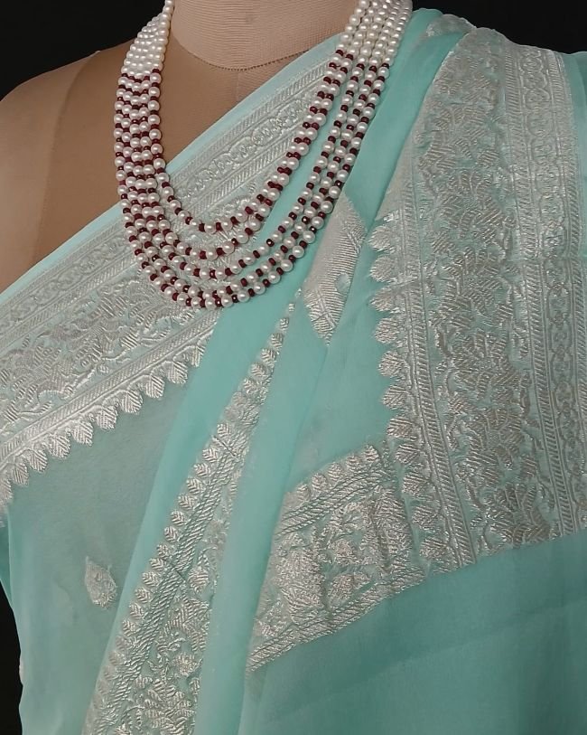 Georgette Pure Silk Handweave from Banaras – (GBHS1023)