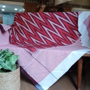 Ikat Cotton Double Bedsheet Set with Pillowcases - (BDST1014)