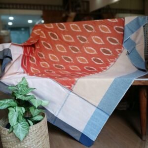 Ikat Cotton Double Bedsheet Set with Pillowcases - (BDST1015)