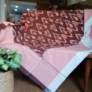 Ikat Cotton Double Bedsheet Set with Pillowcases - (BDST1016)