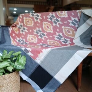 Ikat Cotton Double Bedsheet Set with Pillowcases - (BDST1017)