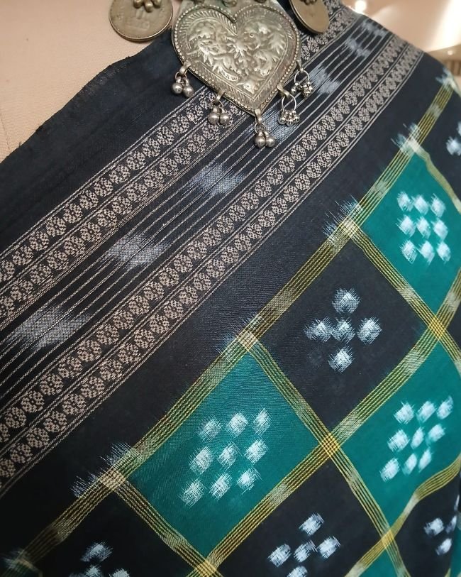 Sambalpur in Cotton, with Dobby Border – (SCDB0001) - Image 4