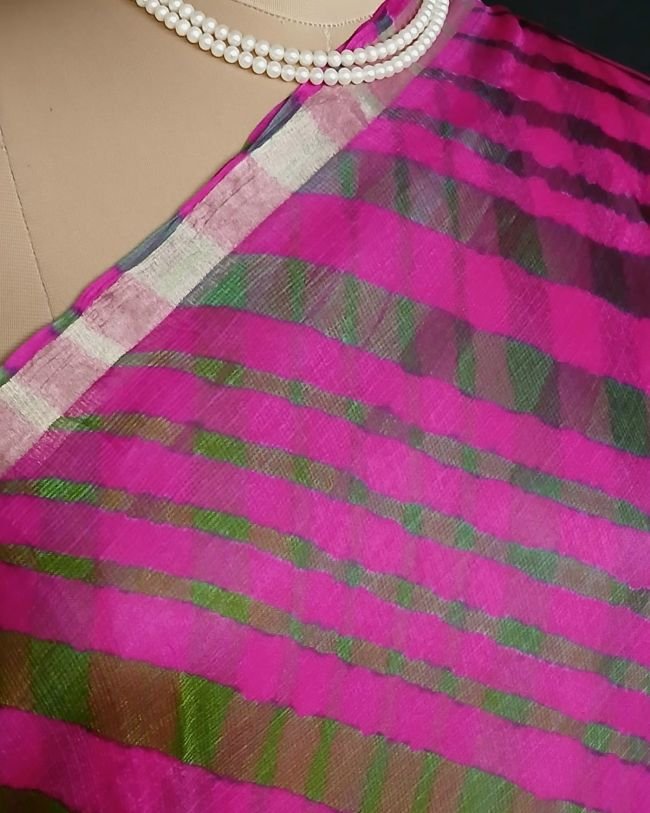 Hand tie-dye Leheriya on Kota Silk (HTKS0049) - Image 6