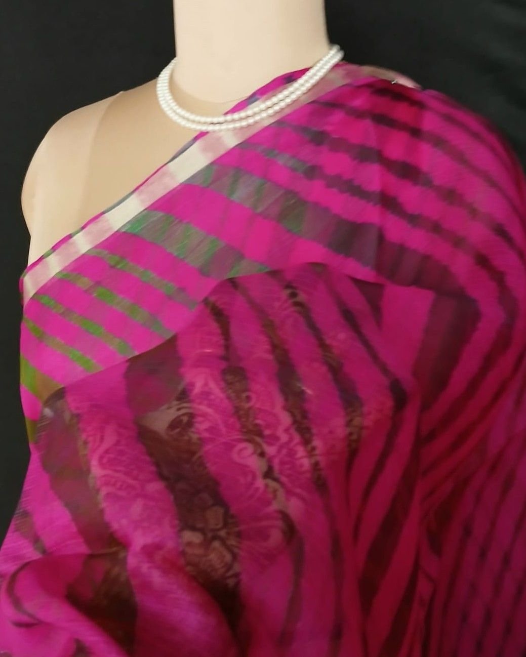 Hand tie-dye Leheriya on Kota Silk (HTKS0049) - Image 4