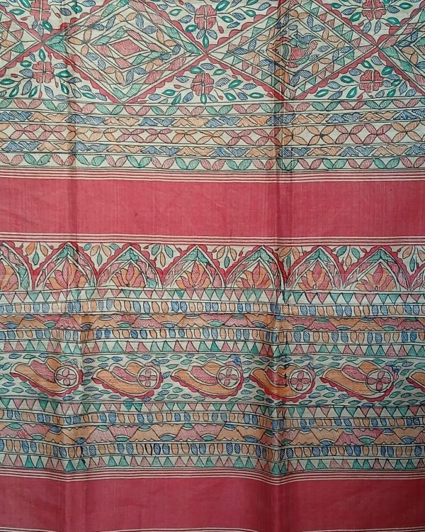 Madhubani on Tussar Silk – (MADT0013) - Image 11