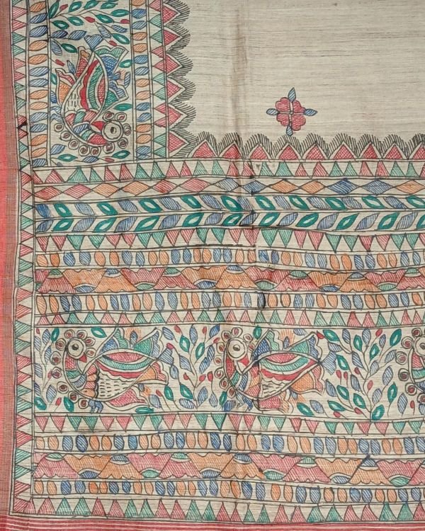 Madhubani on Tussar Silk – (MADT0013) - Image 12