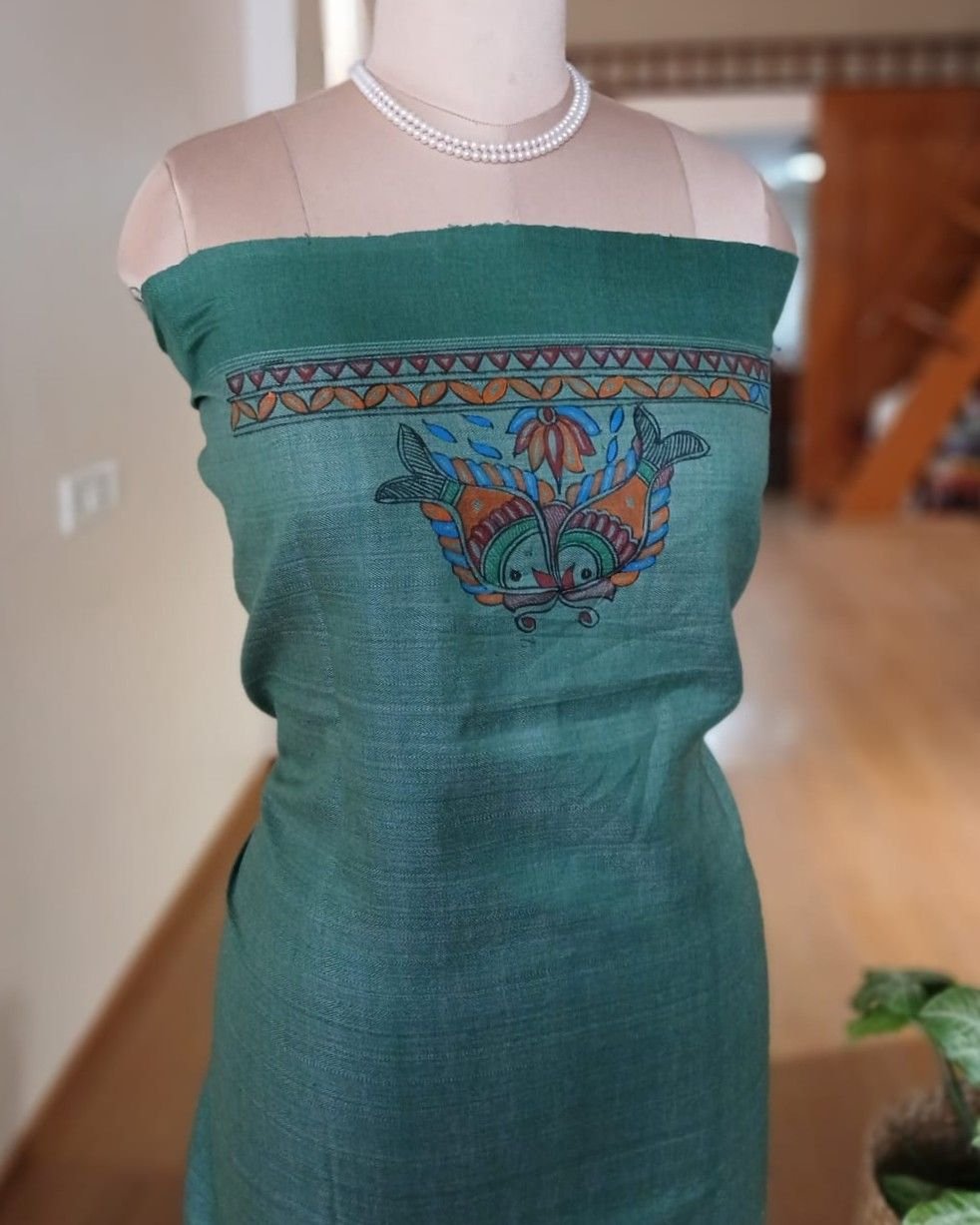 Madhubani on Tussar Silk – (MADT0023) - Image 13