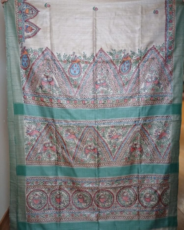 Madhubani on Tussar Silk – (MADT0023) - Image 10