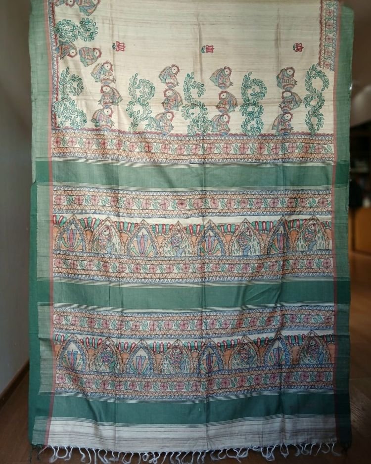 Madhubani on Tussar Silk – (MADT0014) - Image 10