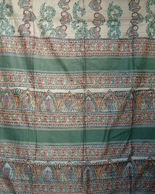 Madhubani on Tussar Silk – (MADT0014) - Image 11