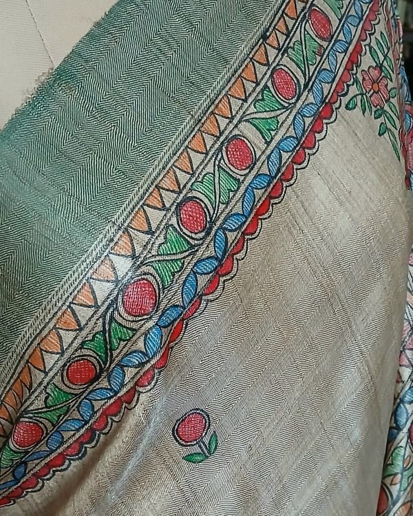 Madhubani on Tussar Silk – (MADT0023) - Image 5