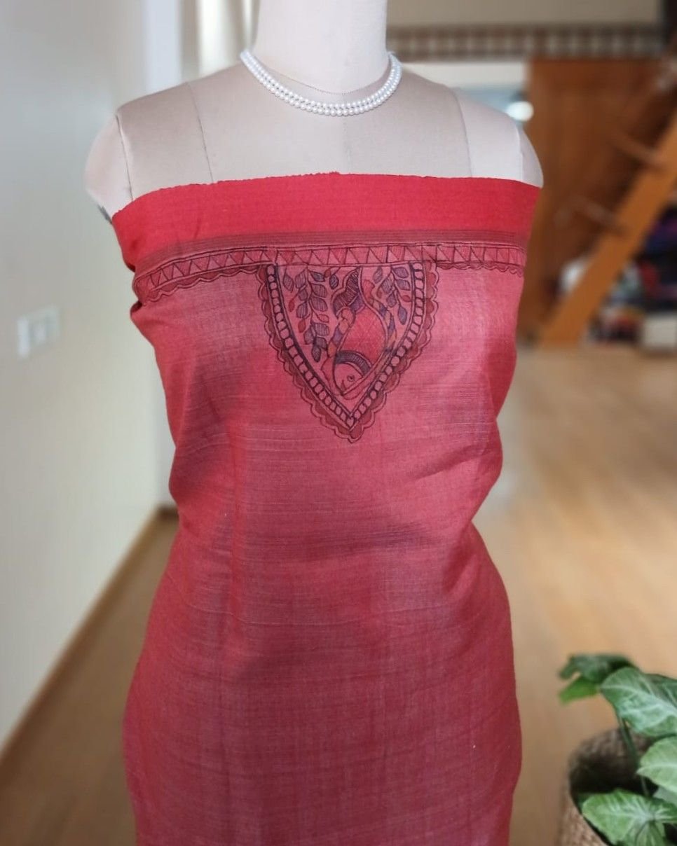 Madhubani on Tussar Silk – (MADT0024) - Image 13