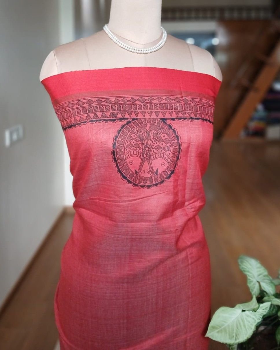 Madhubani on Tussar Silk – (MADT0015) - Image 13