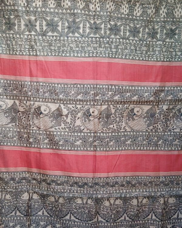 Madhubani on Tussar Silk – (MADT0015) - Image 11