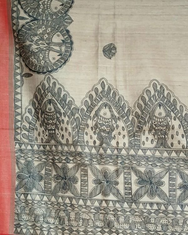 Madhubani on Tussar Silk – (MADT0015) - Image 12