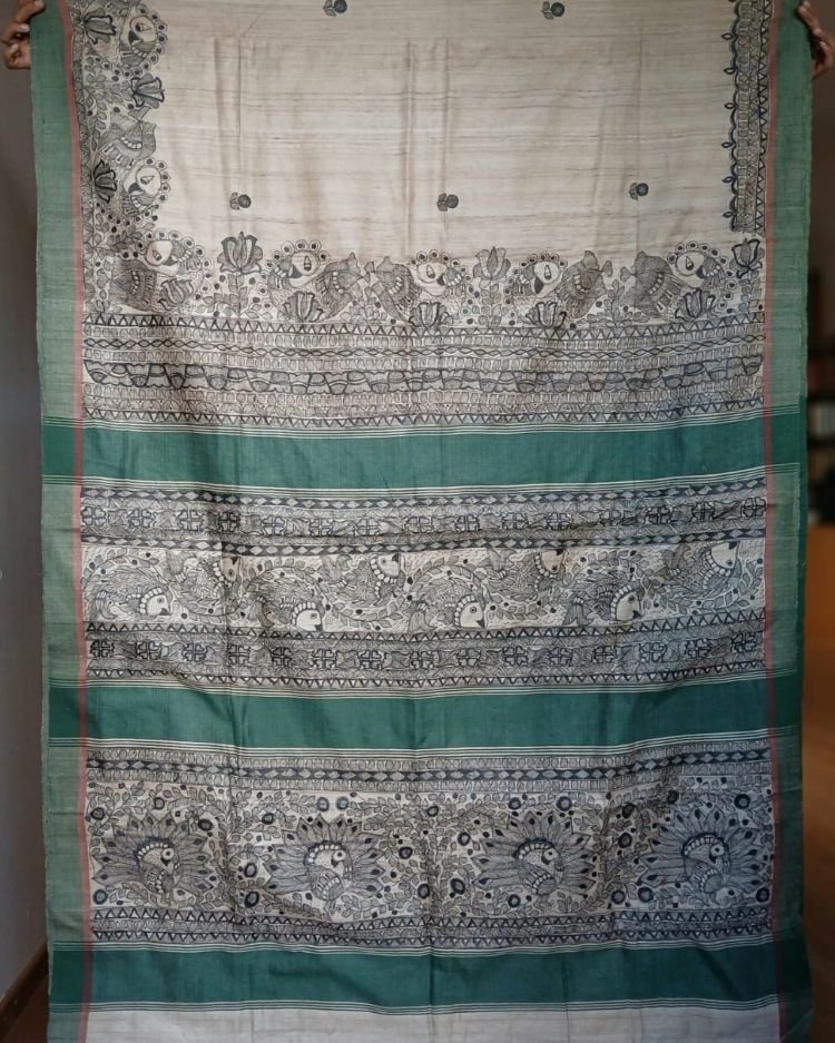 Madhubani on Tussar Silk – (MADT0021) - Image 10