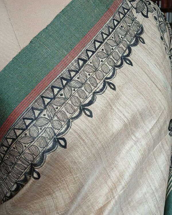 Madhubani on Tussar Silk – (MADT0021) - Image 5