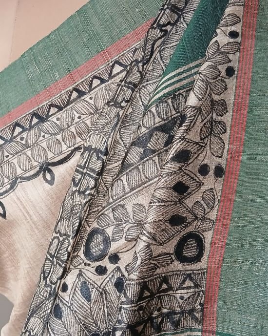 Madhubani on Tussar Silk – (MADT0021)