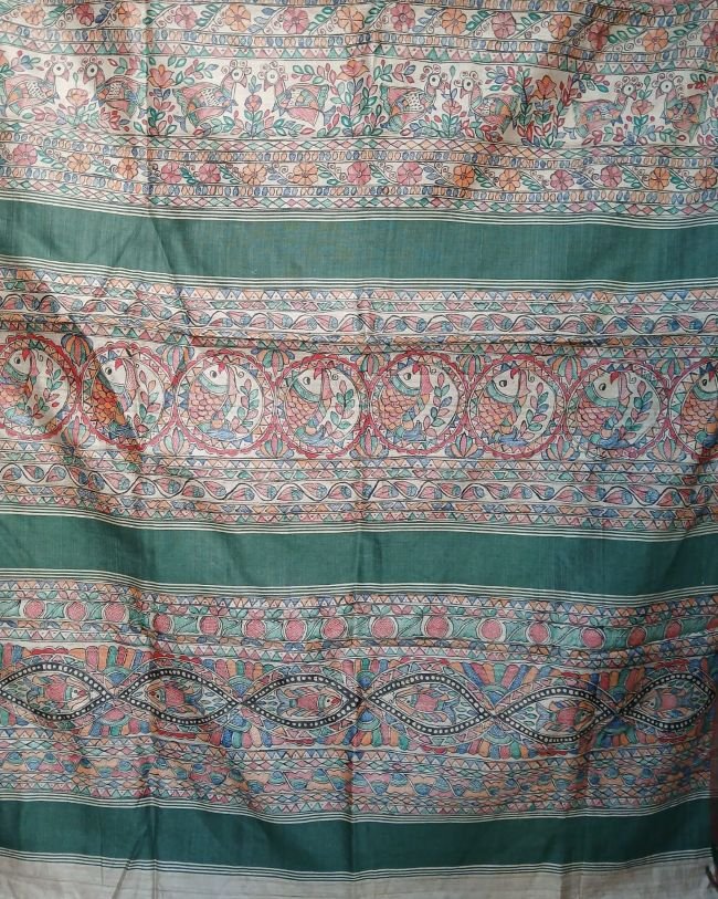 Madhubani on Tussar Silk – (MADT0016) - Image 11