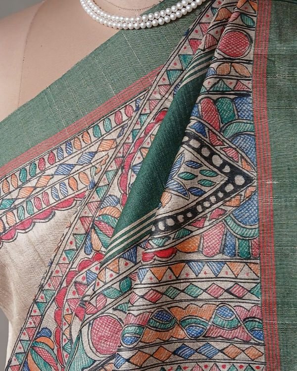 Madhubani on Tussar Silk – (MADT0016)