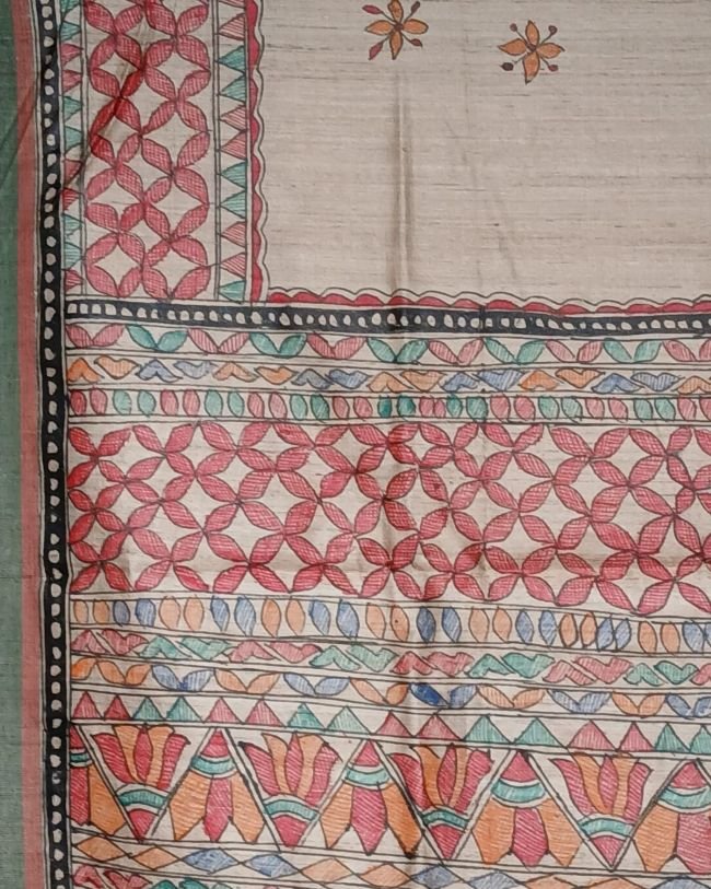 Madhubani on Tussar Silk – (MADT0019) - Image 12